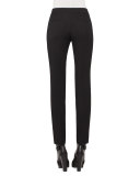 Pleated-Front Tapered Pants, Black