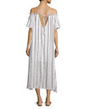 Isla Off-the-Shoulder Striped Coverup Maxi Dress