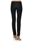 Rockstud-Trim Skinny Jeans, Navy Denim