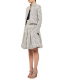 Cross-Stitch A-Line Pleated Skirt, Cliff/Chalk