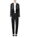 Long-Sleeve Lace Jacket, Black