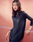 Long-Sleeve Drop-Shoulder Turtleneck 