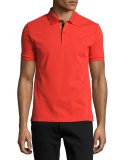 Short-Sleeve Oxford Polo Shirt, Red