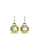 Classic Green Amethyst Diamond Earrings