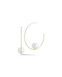 Floating Pearl Hoop Earrings