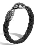 Men's Legends Batu Leather Eagle Bracelet, Black