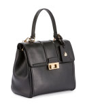 Jiji Small Top-Handle Satchel Bag, Black