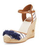 Shaw Striped Espadrille Wedge Pump, Light Natural/Navy Sea/Royal Tan
