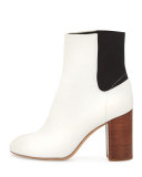 Agnes Leather Ankle Boot, White