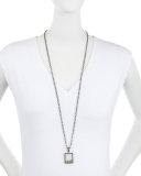 Diamond Box Pendant Necklace, 35"