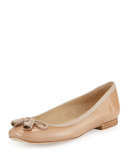 Tulipbow Patent Ballerina Flat, Adobe