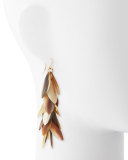 Tanzu Layered Leaf Dangle Earrings, Light Horn