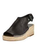 Sienna Crisscross Espadrille Wedge Sandal, Black