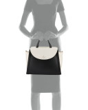 cobble hill adrien satchel bag, cement/black