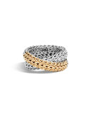 18K & Sterling Silver Crossover Chain Ring