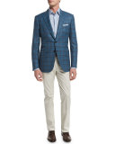 Five-Pocket Stretch Pants, Light Gray