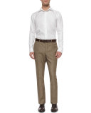 Benson Sharkskin Wool Trousers, Taupe