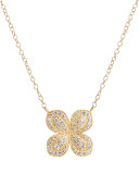 Scalloped Pave Diamond Flower Necklace