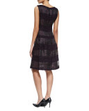 Sleeveless Combo Stripe Dress, Black Multi