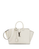 Downtown Cabas Small Satchel Bag, White/Black