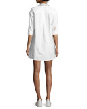 Camron Embellished-Collar Tunic Shirtdress, White