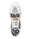 100mm Palm High-Top Sneaker, Black/White