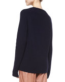 Ribbed V-Neck Merino/Cashmere Sweater