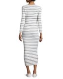 Delissa B Prosecco Striped Midi Slim Dress