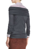 Off-The-Shoulder Long-Sleeve Top, Volcano