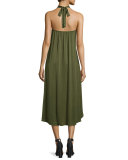 Seti Drape-Front Halter-Neck Dress