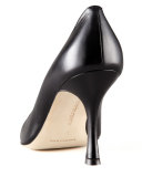 Foka Round-Toe Leather Pump, Black