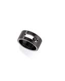 Men's Move Titanium Band Ring with Black Diamond