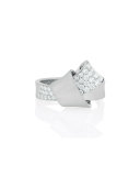 18K White Gold & Pavé Diamond Knot Ring, Size 7