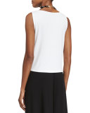 Sleeveless Bateau-Neck Jersey Shell
