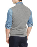 Cashmere Melange Colorblock Cardigan, Bark