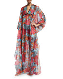 Conchiglie Printed Long Caftan Coverup