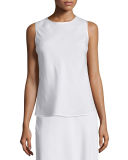 Sleeveless Easy Linen-Blend Top 