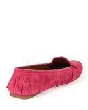 Suede Fringed Moccasin, Rose