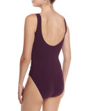 Fringe-Front Underwire V-Neck One-Piece Swimsuit