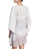 Lima Floral-Lace Ombré Short Caftan Coverup, Multicolor