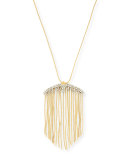 Crystal Lace Fringe Pendant Necklace, 32"