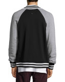 Arden Varsity Jacket, Black/Gray