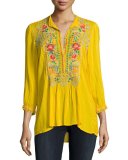 Mandala Embroidered Tunic, Plus Size 