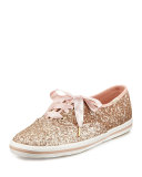 Keds® glitter sneaker, rose gold
