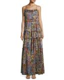 Flowerbed Sleeveless Maxi Dress, Multicolor