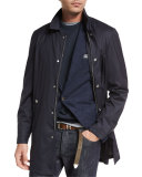 Wool-Silk Overcoat, Navy