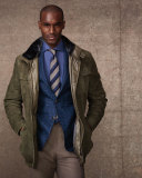 Flannel Flat-Front Trousers, Light Brown