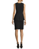 Sleeveless Peplum Top, Jet
