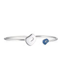 Puzzle Blue Sapphire Cuff Bracelet in 18K White Gold