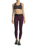 Timelapse Athletic Leggings, Wine/Black